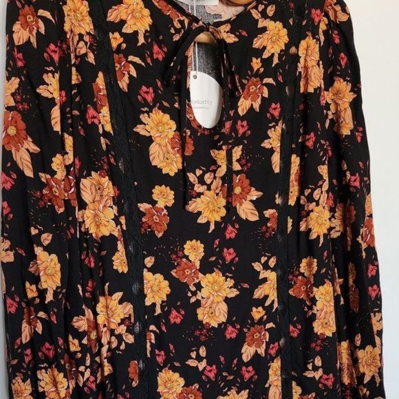 Black floral long laced dress never worn - Picture 5 of 5